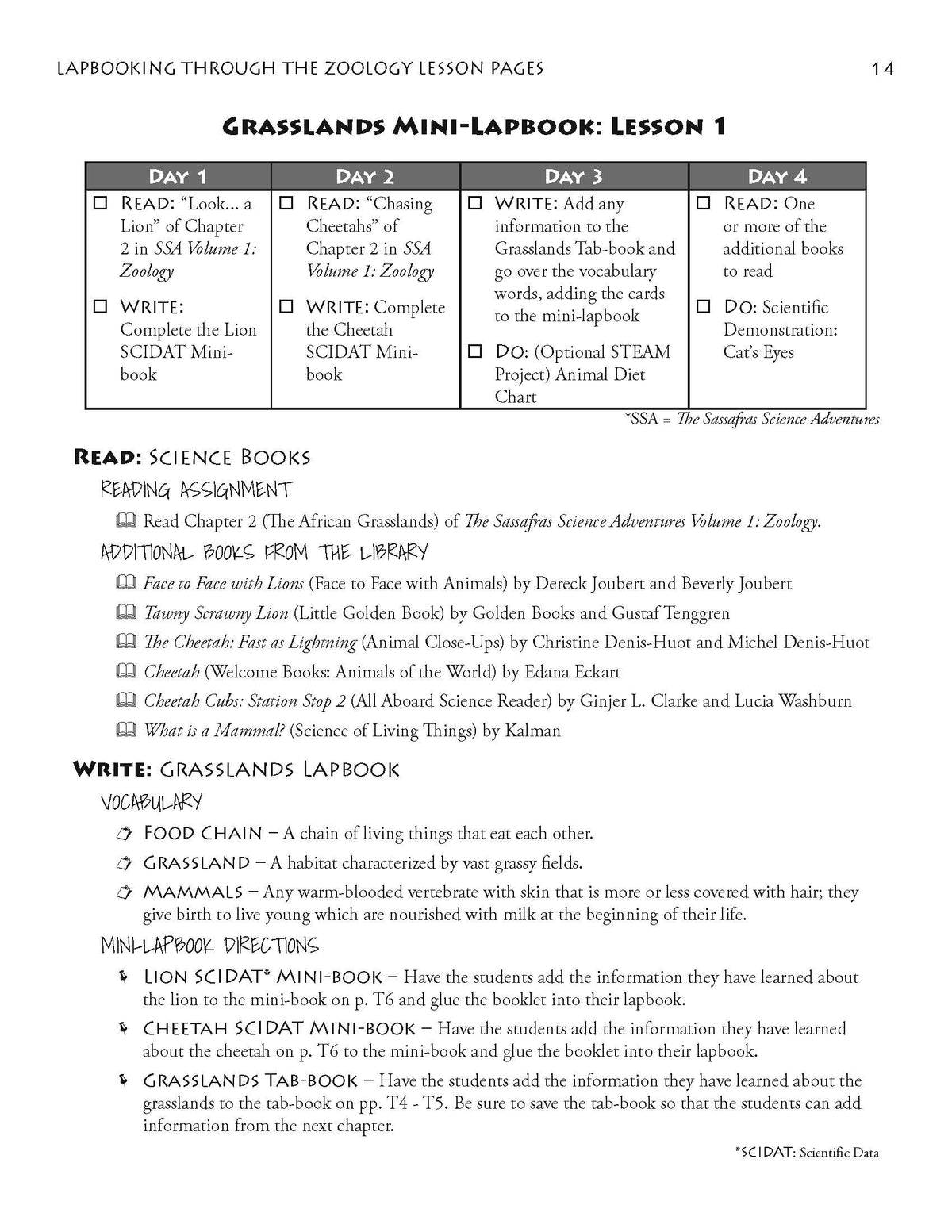 Lapbooking through Zoology with the Sassafras Twins.