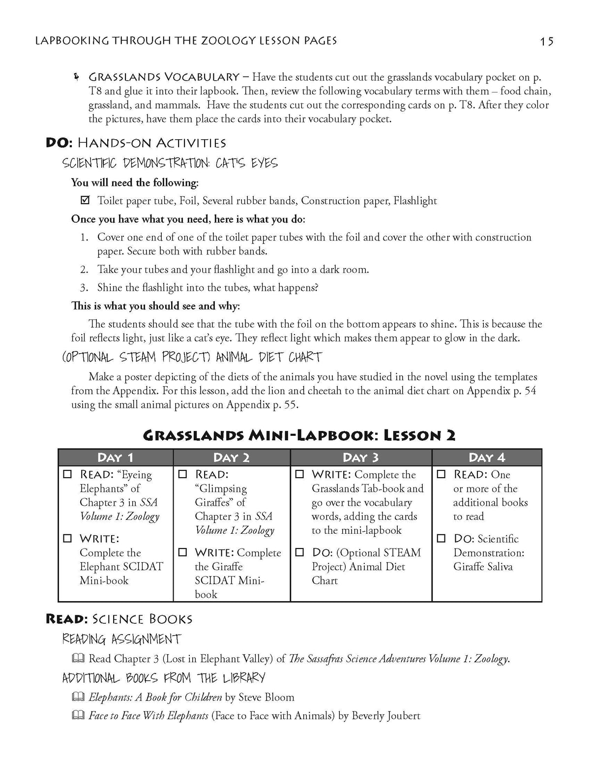 Lapbooking through Zoology with the Sassafras Twins.